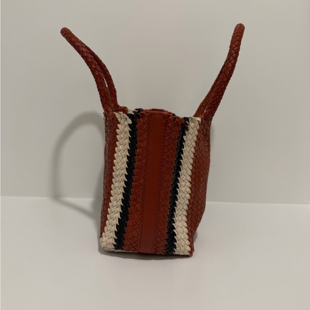 NEW Madewell The Handwoven Mini Tote leather in Dusty Redwood Multi NV808 $158 - Picture 6 of 11
